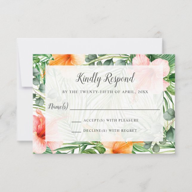 Casamento no Paraíso RSVP Tropical (Frente)