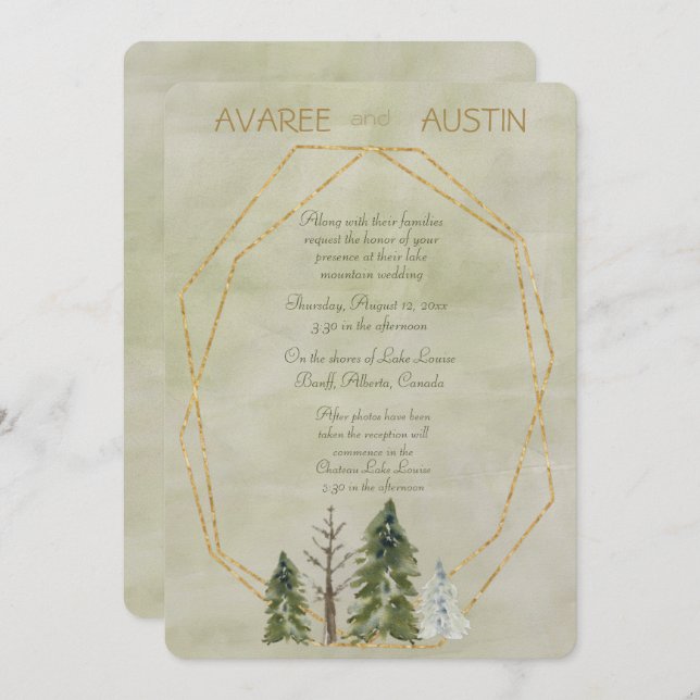 Casamento no Verde dos Pinheiros e Dourado (Frente/Verso)