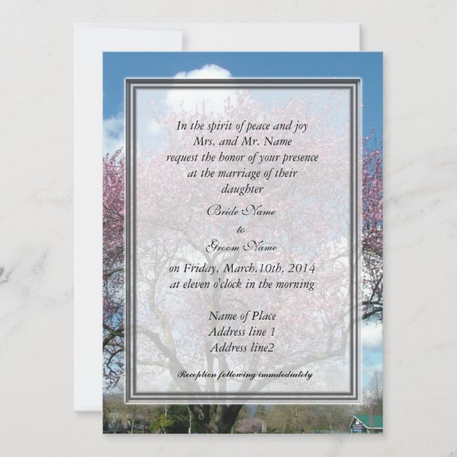 casamento, o convite dos pais da noiva. (Frente)