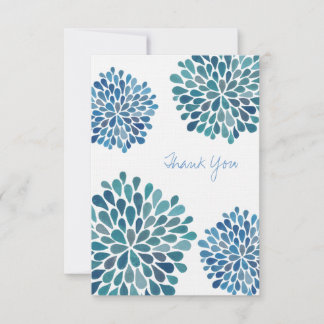 Casamento Obrigado Anote Cartões De Flor Azuis