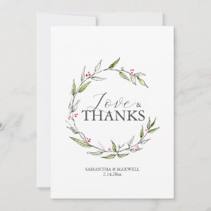 Casamento Obrigado Cartões Arte de Linha Botânica