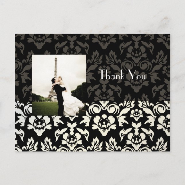 Casamento Obrigado cartões postais insira sua foto (Frente)