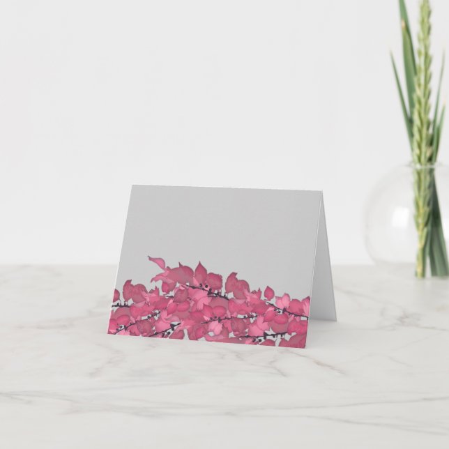 Casamento - Obrigado Notas Cartões com Folhas (Frente)