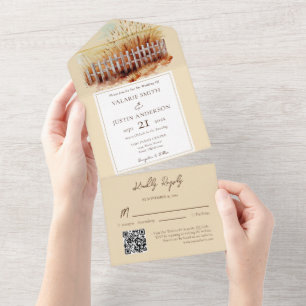 Casamento Ocidental de Cerca de Campo de Trigo