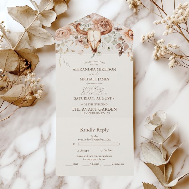 Casamento Ocidental Floral Boho (Criador carregado)