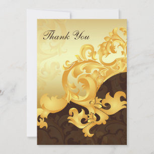 Casamento "ouro e marrom" Obrigado Cartões