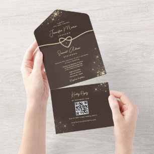 Casamento Ouro Marrom Espresso QR