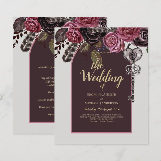 CASAMENTO OUTONO Burgundy ROSA BOTHIC (Frente/Verso)