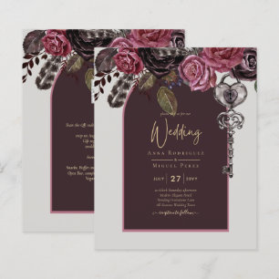 CASAMENTO OUTONO Burgundy ROSA BOTHIC