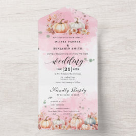 Casamento outono de Abóbora Rosa de Outono Floral 