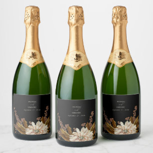 Casamento outono de Aquarela Floral Preta