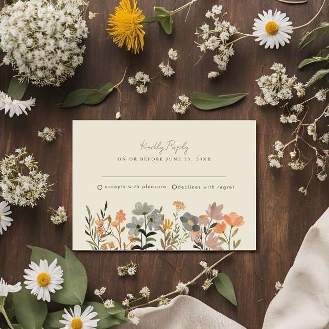 Casamento outono de flor selvagem RSVP (Wildflower Boho Fall Wedding RSVP)