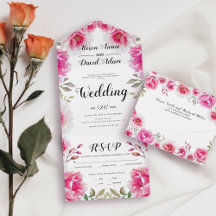 Casamento outono de flores cor-de-água rosa-quente
