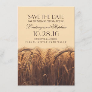Casamento outono de trigo Salve as Convites de Dat