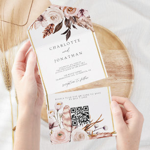 Casamento outono Dourado Floral Elegante Tudo Em U