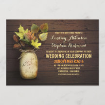Casamento outono e convites para jardinagem rústic