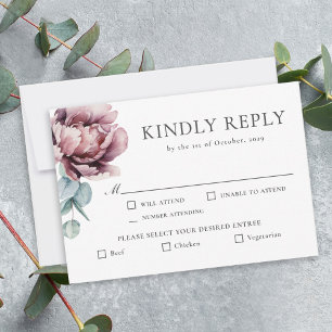 Casamento outono Floral Rustic Burgundy RSVP