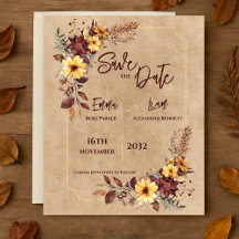 Casamento outono Floral Rustic Burgundy Salve a Da