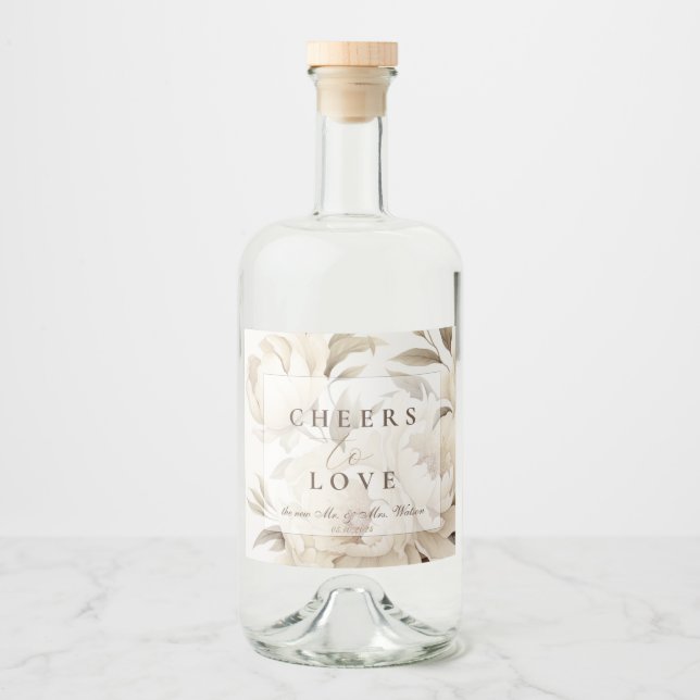 Casamento outono Floral Vintage Romântico de Beige (Frente)