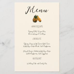 Casamento outono Menu Modelo de Duas Portas Folhet