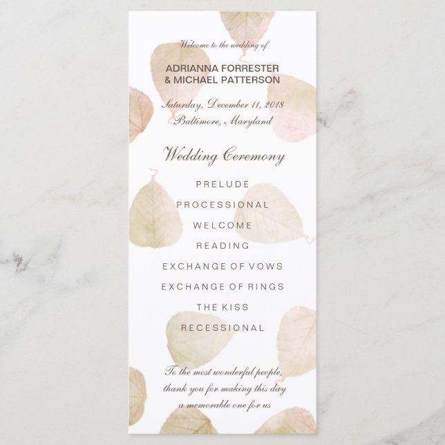 Casamento outono | Programa de Folhas de Aquarela (Frente)