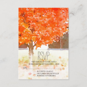 Casamento outono RSVP das folhas de outono   da