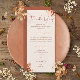 Casamento outono Russo de outono Obrigado Cartão d