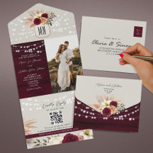 Casamento outono Rustic Floral Burgundy