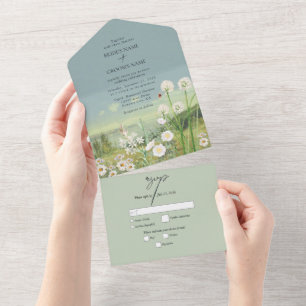 Casamento paisagístico de Watercolor Wildflower