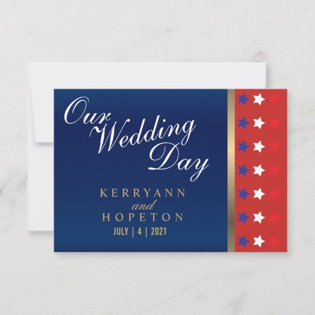 Casamento Patriótico Americano - RSVP (Frente)
