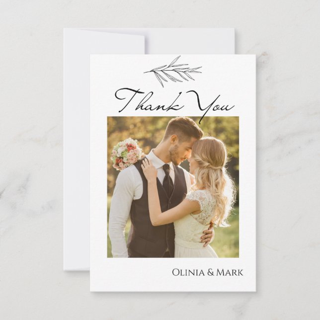 Casamento Personalizado - Cartões de agradecimento (Frente)