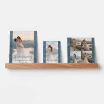 Casamento personalizado com bolinhas douradas e az