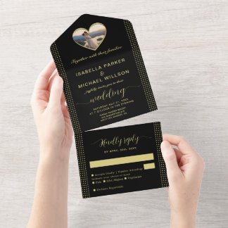 Casamento personalizado com bolinhas douradas e pr