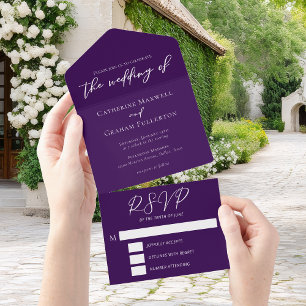 Casamento Personalizado da Tipografia Branca Roxa
