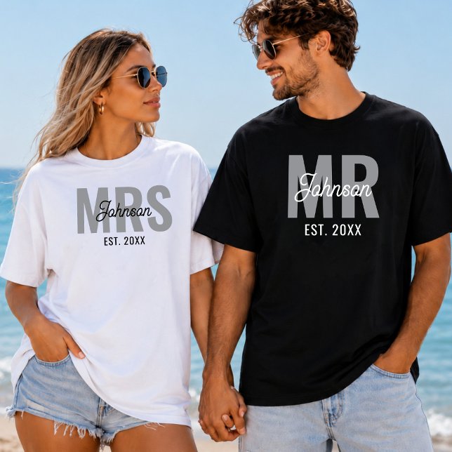 Casamento Personalizado de Camisetas Casais Sr e S (Criador carregado)