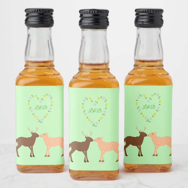 Casamento Personalizado de Deer Casal e Daisy Hear (Garrafas)