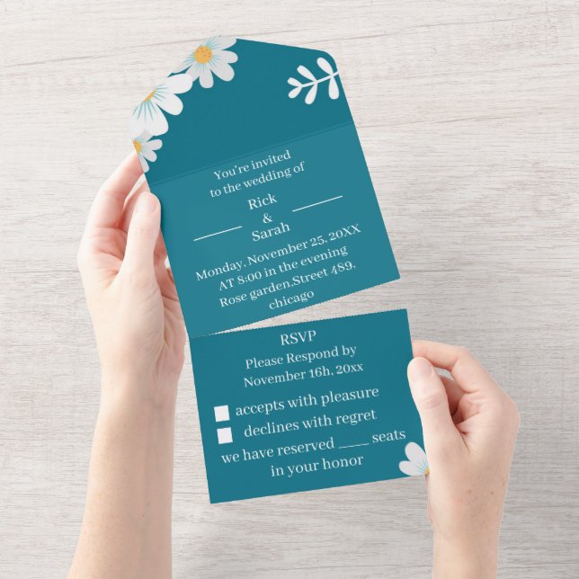 Casamento Personalizado de Flor Russo Elegante (Aba destacável)