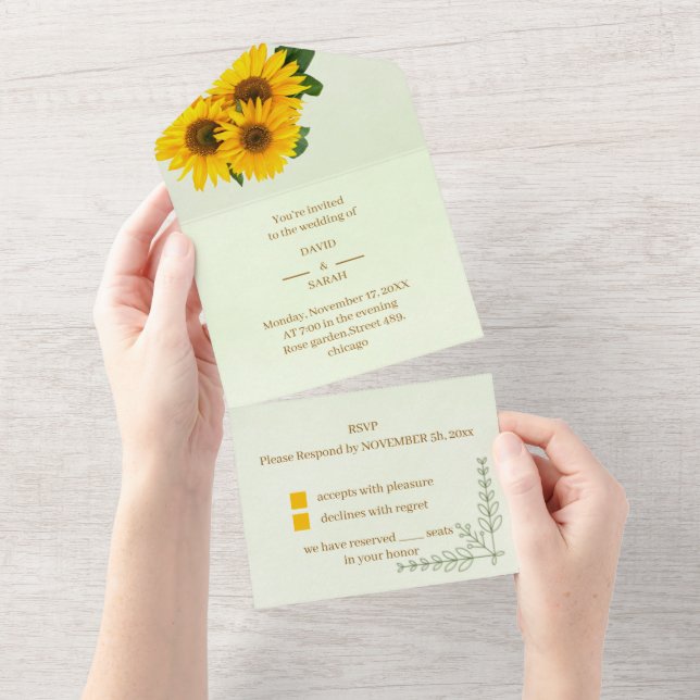 Casamento Personalizado de Girassol Elegante (Tearaway)