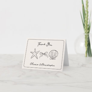 Casamento Personalizado De Praia Obrigado Cartões