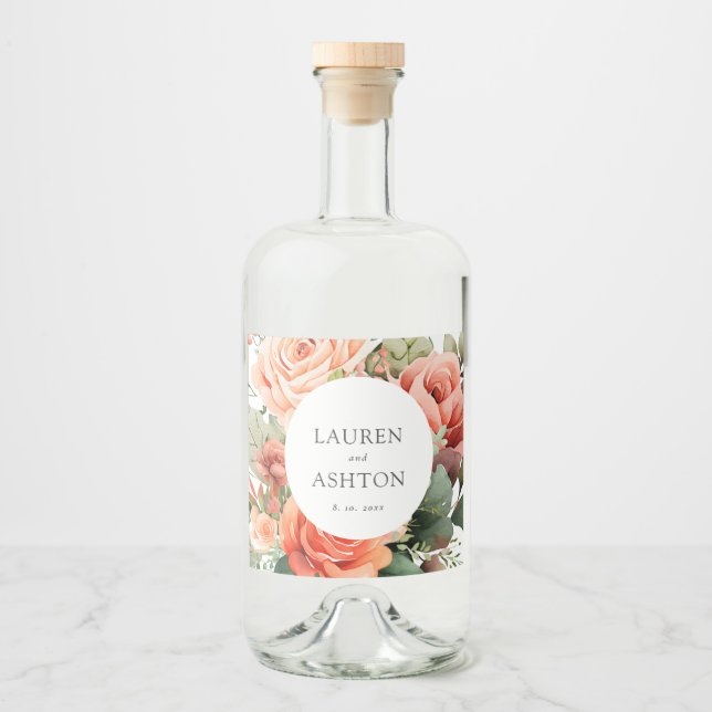 Casamento Personalizado do Rosa Peach legante (Frente)