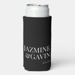 Casamento Personalizado Moderno Minimalista Negro