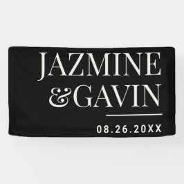 Casamento Personalizado Moderno Minimalista Negro