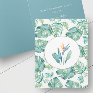 Casamento Personalizado Tropical Obrigado Cartões