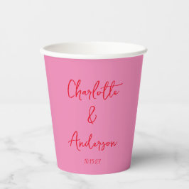Casamento Personalizado Vermelho Cor-de-rosa Branc