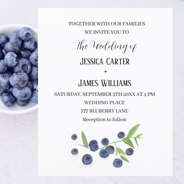 Casamento por Aquarela de Fruta Blueberry (Criador carregado)