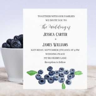 Casamento por Aquarela de Fruta Blueberry
