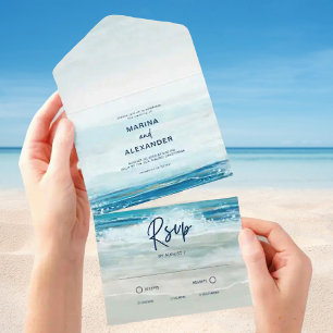 Casamento por Aquarela de Sea Blue Beach