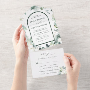 Casamento por Aquarela Evergreen & Cotton Flowers