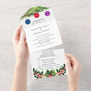 Casamento por Aquarela Verde Pine Cone Winter
