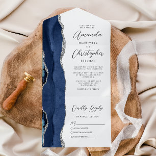 Casamento Prata Azul Ágata Navy